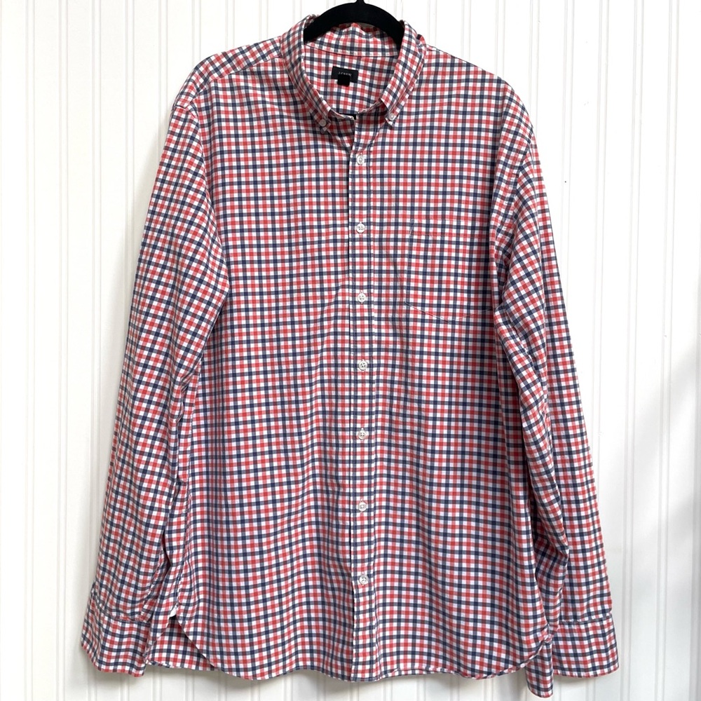 J.Crew Men's Plaid Button Down Cotton Shirt Size XL